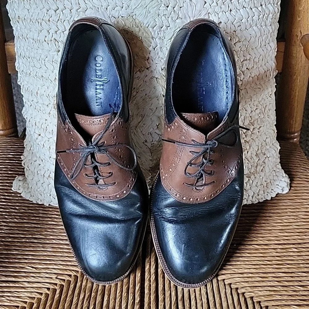 Cole Haan brown and black loafers/oxfords, size 10.5M